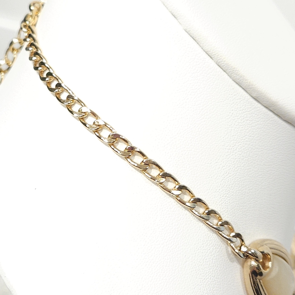 Christian Dior Vintage Ivory Lucite Gold-tone Link Chain Necklace 1970s 1980s - Picture 13 of 16